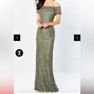 Montage by Mon Cheri Off-Shoulder Olive Dress